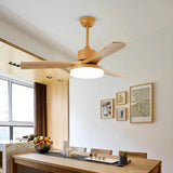 Ventilador de techo con luz LED acabado madera 3 aspas 6 velocidades Ø100/120/130 cm