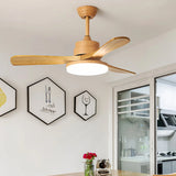 Ventilador de techo con luz LED acabado madera 3 aspas 6 velocidades Ø100/120/130 cm