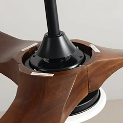 Ventilador de techo silencioso de madera LED motor inverter 3 aspas reversibles Ø106/132 cm