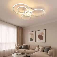 Lámpara de Techo LED Regulable con Diseño Moderno de Aro para Salón