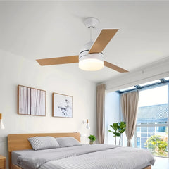 Ventilador de techo con luz LED de madera Ø100 cm silencioso con mando