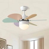 Ventilador de techo infantil con luz LED silencioso para dormitorio Ø76 cm