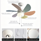 Ventilador de techo infantil silencioso con motor inverter color Morandi Ø76 cm