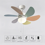 Ventilador de techo infantil silencioso con motor inverter color Morandi Ø76 cm