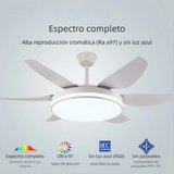 Ventilador de techo silencioso con luz LED y mando a distancia de 6 aspas
