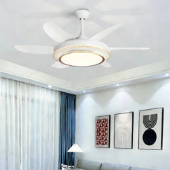 Ventilador blanco de techo con luz LED y motor DC silencioso Ø130/145 cm