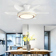 Ventilador blanco de techo con luz LED y motor DC silencioso Ø130/145 cm