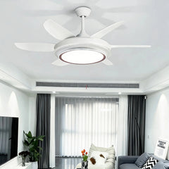 Ventilador blanco de techo con luz LED y motor DC silencioso Ø130/145 cm