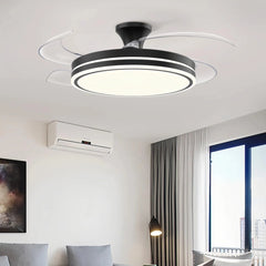 Ventilador de techo invisible con luz LED regulable silencioso y reversible