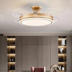 Ventilador de techo invisible con luz LED regulable silencioso y reversible