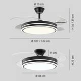 Ventilador de techo invisible con luz LED regulable silencioso y reversible