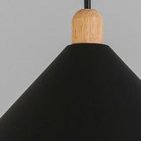 Luz colgante de comedor de sombra en forma de cono negro Luz