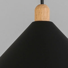Luz colgante de comedor de sombra en forma de cono negro Luz