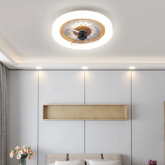 Ventilador de techo de madera con luz regulable silencioso Ø50 cm para dormitorio