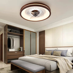 Ventilador de techo de madera con luz regulable silencioso Ø50 cm para dormitorio