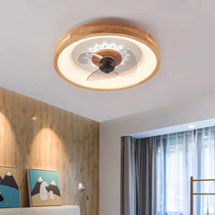 Ventilador de techo de madera con luz regulable silencioso Ø50 cm para dormitorio