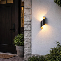 Aplique de Pared Exterior Bidireccional Espiral LED Moderno de Metal