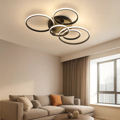 Lámpara de Techo LED Regulable con Diseño Moderno de Aro para Salón