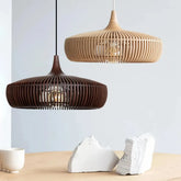 Lámpara colgante de madera estilo nórdico regulable en altura para comedor