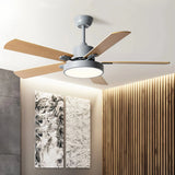 Ventilador de techo 5 aspas madera estilo nórdico con motor DC Ø 106 y 132 cm