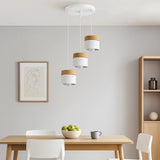 Lámpara colgante nórdica cilíndrica LED color Morandi para comedor