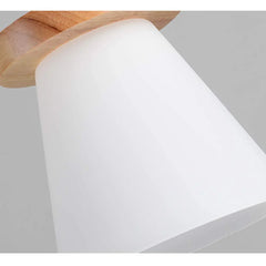 Luz de colgante minimalista de madera trapezoidal de lámpara blanca