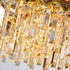 Lámpara colgante de cristal moderna redonda con LED para comedor