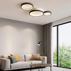 Lámpara de techo nórdica multicírculo en tonos macaron para salón