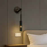 Aplique de Pared LED Moderno Negro de Vidrio para Dormitorio