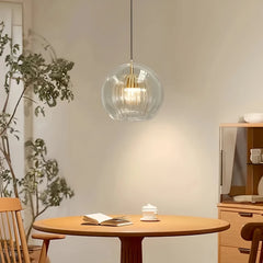 Lámpara colgante globo de vidrio de diseño regulable en altura para comedor