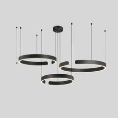 Lámpara colgante de anillo moderna con LED regulable en altura para comedor