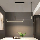 Lámpara colgante minimalista LED de diseño lineal regulable en altura para isla de cocina