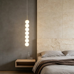 Lámpara colgante con globos de vidrio blanco LED de diseño moderno para dormitorio