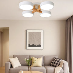 Lámpara de Techo de Madera Multicabezal Nórdica con LED para Salón