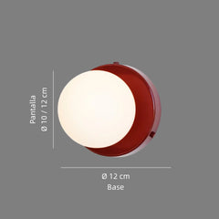 Aplique led de pared diseño nórdico con esfera de vidrio