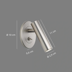 Aplique de lectura orientable redondo moderno de 6W para dormitorio