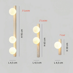 Aplique de pared de travertino largo con LED para salón moderno