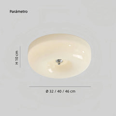 Plafón de techo de vidrio vintage LED regulable redondo para dormitorio