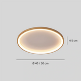 Lámpara de techo circular nórdica LED de madera para dormitorio