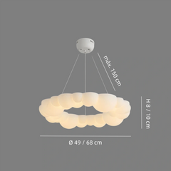 Lámpara colgante nube moderna LED regulable blanca para dormitorio