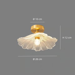 Lámpara de techo con flor LED de vidrio para pasillo moderno