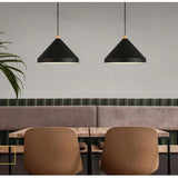 Luz colgante de comedor de sombra en forma de cono negro Luz