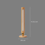 Aplique de pared de madera LED cilíndrico giratorio, recargable y regulable