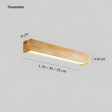 Aplique baño de madera LED rectangular para espejo moderno