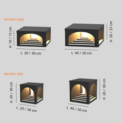 Baliza sobremuro exterior solar LED IP65 de diseño rectangular para pilar