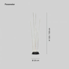 Lámpara decorativa exterior LED IP65 moderna de fibra óptica efecto junco para jardín