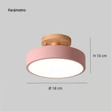 Lámpara de techo redonda moderna LED nórdica rosa Ø18 cm para pasillo