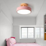 Lámpara de techo redonda moderna LED nórdica rosa Ø18 cm para pasillo