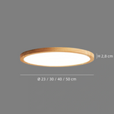 Plafón redondo de madera nórdico ultrafino regulable para dormitorio