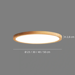 Plafón redondo de madera nórdico ultrafino regulable para dormitorio